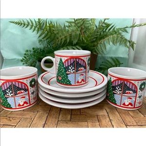 ⭐️7 Pc Noritake Epoch Twas The Night Before Christmas Cup & Saucer Lot